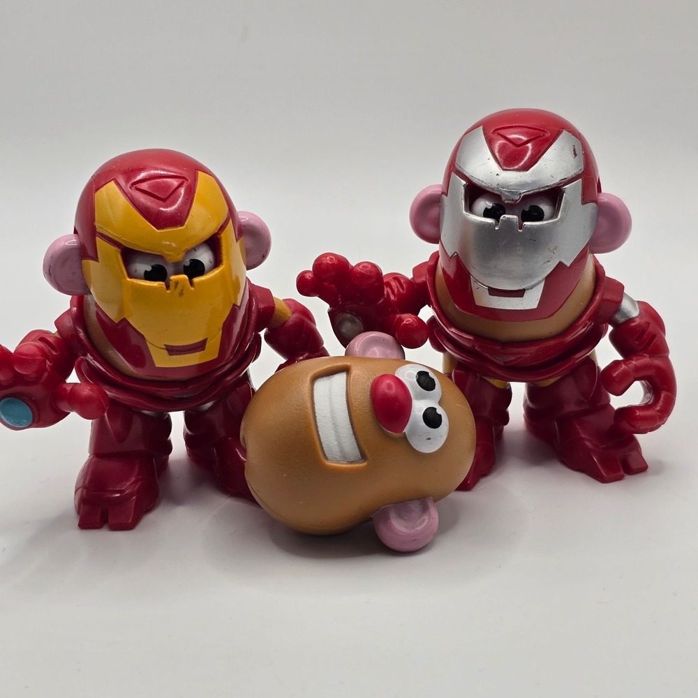 Mr‎ Potato Head Iron Man Figures Marvel Lot 2 Red Armor Heads Interchangeable